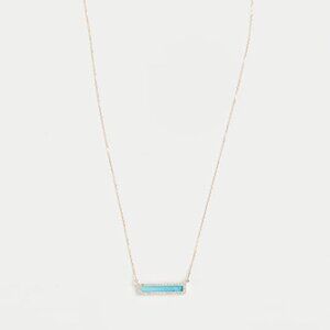 NWT Adina Reyter 14k Turquoise + Diamond Bar Necklace